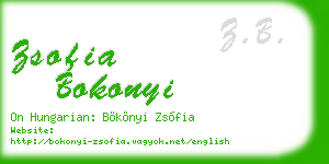 zsofia bokonyi business card
