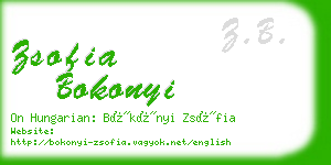 zsofia bokonyi business card